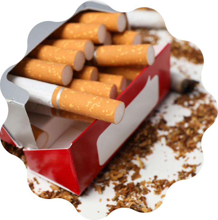 Cigarette box on a textured background